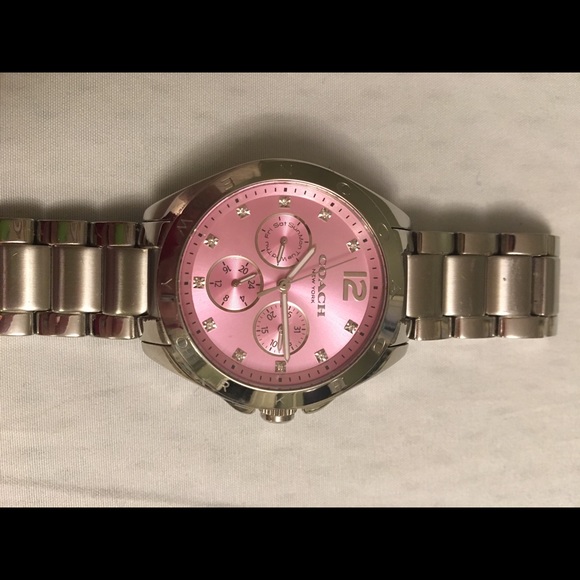 coach watch pink face